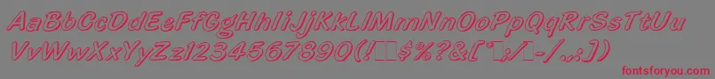 HighlightLetPlain.1.0 Font – Red Fonts on Gray Background