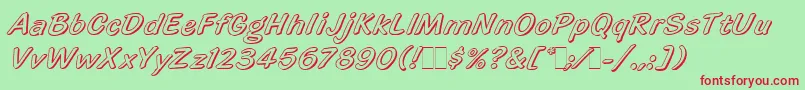 HighlightLetPlain.1.0-fontti – punaiset fontit vihreällä taustalla