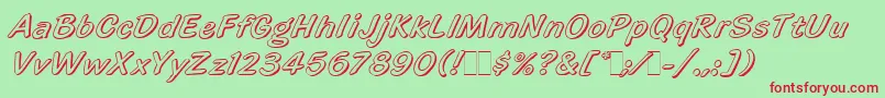 HighlightLetPlain.1.0 Font – Red Fonts on Green Background