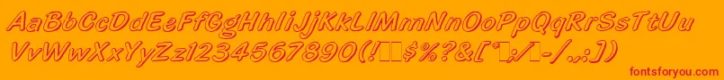 Czcionka HighlightLetPlain.1.0 – czerwone czcionki na pomarańczowym tle