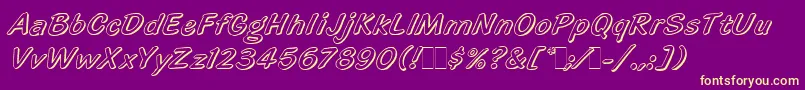 HighlightLetPlain.1.0 Font – Yellow Fonts on Purple Background