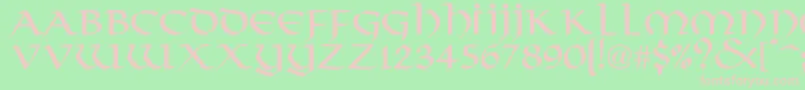 VikingNormal Font – Pink Fonts on Green Background