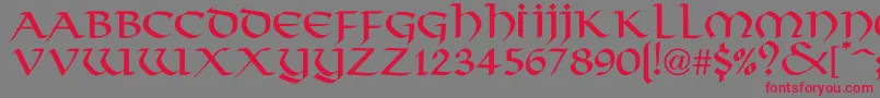 VikingNormal Font – Red Fonts on Gray Background