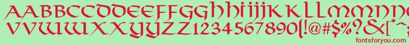 VikingNormal Font – Red Fonts on Green Background