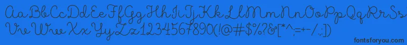 フォントMadeLikesScript – 黒い文字の青い背景