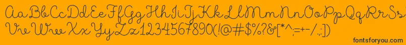 MadeLikesScript-Schriftart – Schwarze Schriften auf orangefarbenem Hintergrund