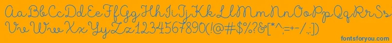 MadeLikesScript Font – Blue Fonts on Orange Background