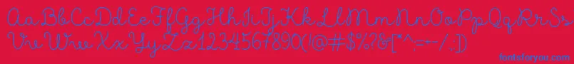 MadeLikesScript Font – Blue Fonts on Red Background