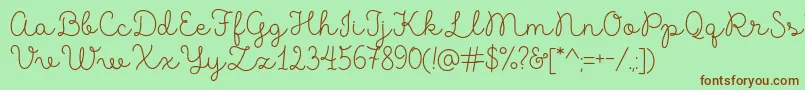 MadeLikesScript Font – Brown Fonts on Green Background