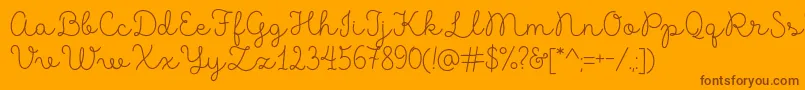 MadeLikesScript-Schriftart – Braune Schriften auf orangefarbenem Hintergrund