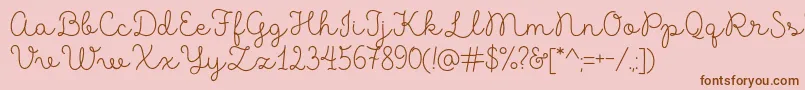 MadeLikesScript Font – Brown Fonts on Pink Background