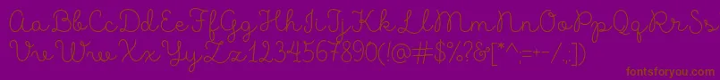 MadeLikesScript-Schriftart – Braune Schriften auf violettem Hintergrund