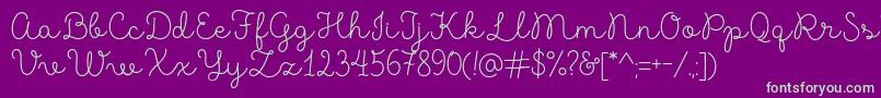 MadeLikesScript Font – Green Fonts on Purple Background