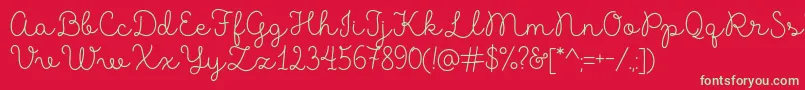 MadeLikesScript Font – Green Fonts on Red Background