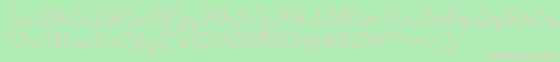 MadeLikesScript Font – Pink Fonts on Green Background