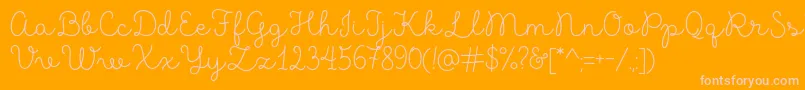 MadeLikesScript-Schriftart – Rosa Schriften auf orangefarbenem Hintergrund