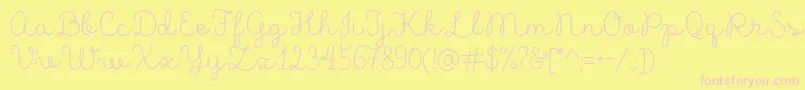 MadeLikesScript-Schriftart – Rosa Schriften auf gelbem Hintergrund