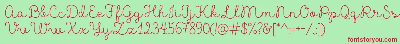 MadeLikesScript Font – Red Fonts on Green Background