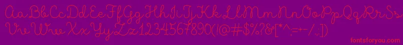 MadeLikesScript Font – Red Fonts on Purple Background