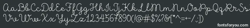 MadeLikesScript-fontti – valkoiset fontit mustalla taustalla