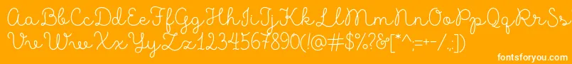 MadeLikesScript-Schriftart – Weiße Schriften auf orangefarbenem Hintergrund