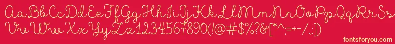 MadeLikesScript Font – Yellow Fonts on Red Background