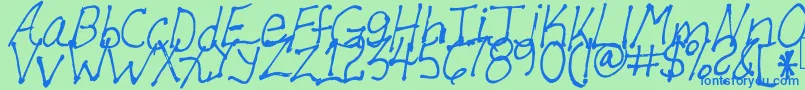 Allen Font – Blue Fonts on Green Background