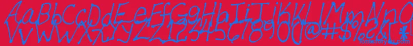 Allen Font – Blue Fonts on Red Background