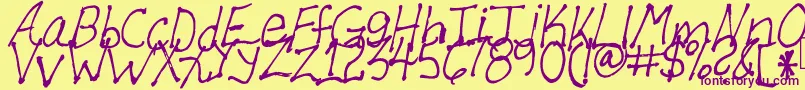 Allen-Schriftart – Violette Schriften auf gelbem Hintergrund