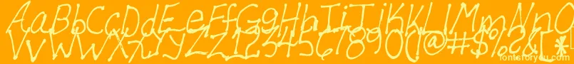 フォントAllen – オレンジの背景に黄色の文字