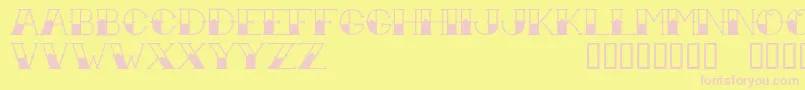 Tatti-Schriftart – Rosa Schriften auf gelbem Hintergrund
