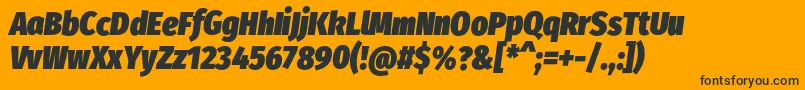 FirasanscondensedUltraitalic-Schriftart – Schwarze Schriften auf orangefarbenem Hintergrund