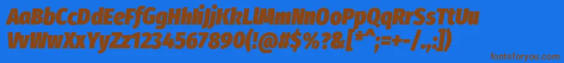 FirasanscondensedUltraitalic Font – Brown Fonts on Blue Background