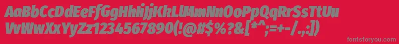 FirasanscondensedUltraitalic-fontti – harmaat kirjasimet punaisella taustalla