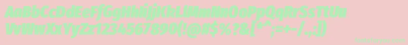 FirasanscondensedUltraitalic Font – Green Fonts on Pink Background