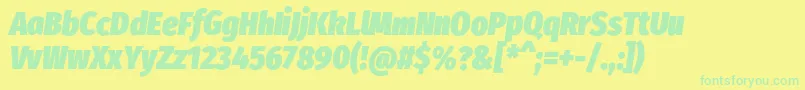 More about FirasanscondensedUltraitalic Font FirasanscondensedUltraitalic Font – Green Fonts on Yellow Background