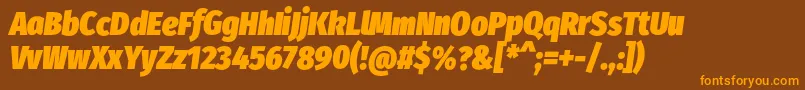 FirasanscondensedUltraitalic Font – Orange Fonts on Brown Background