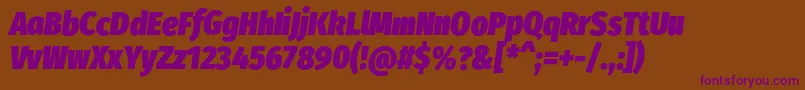 FirasanscondensedUltraitalic Font – Purple Fonts on Brown Background