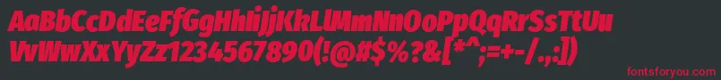 FirasanscondensedUltraitalic Font – Red Fonts on Black Background
