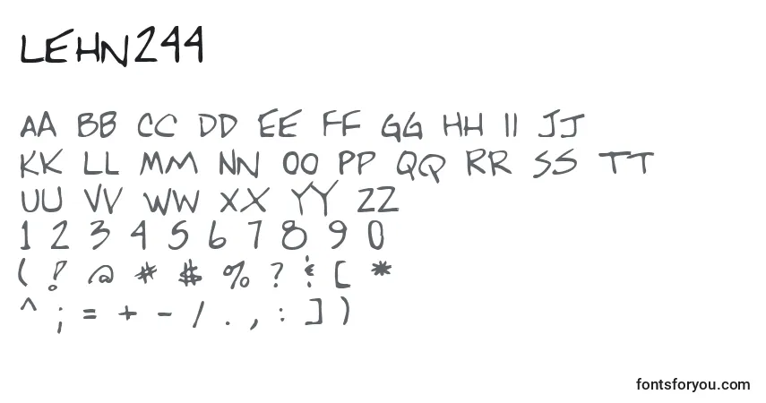 Czcionka Lehn244 – alfabet, cyfry, specjalne znaki