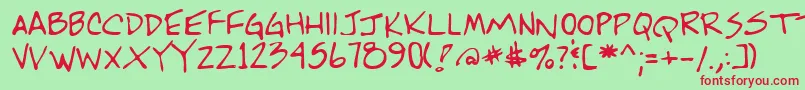 フォントLehn244 – 赤い文字の緑の背景