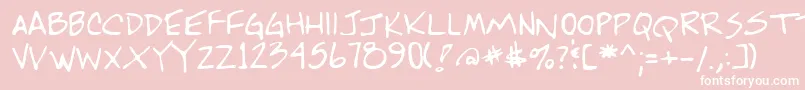 Lehn244-fontti – valkoiset fontit vaaleanpunaisella taustalla