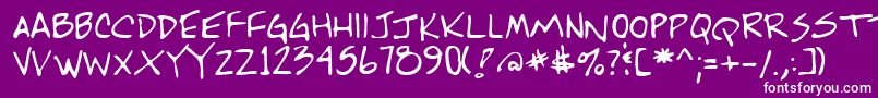 Lehn244-fontti – valkoiset fontit violetilla taustalla