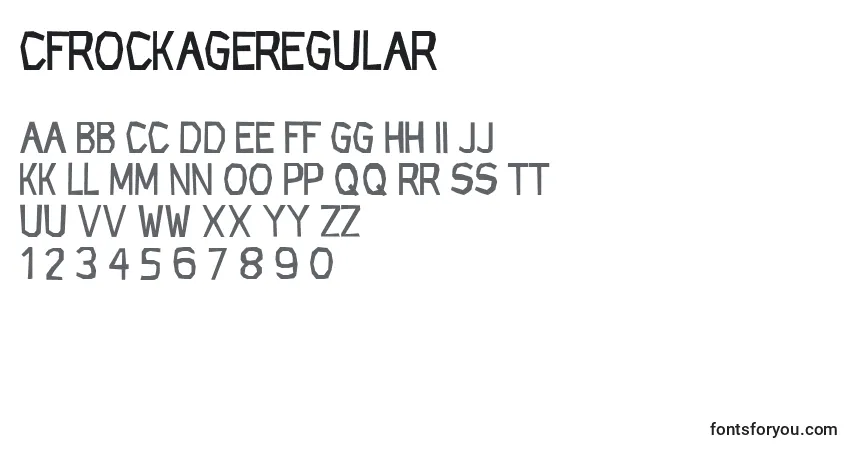 A fonte CfrockageRegular – alfabeto, números, caracteres especiais