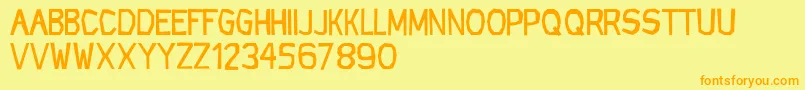 CfrockageRegular-Schriftart – Orangefarbene Schriften auf gelbem Hintergrund