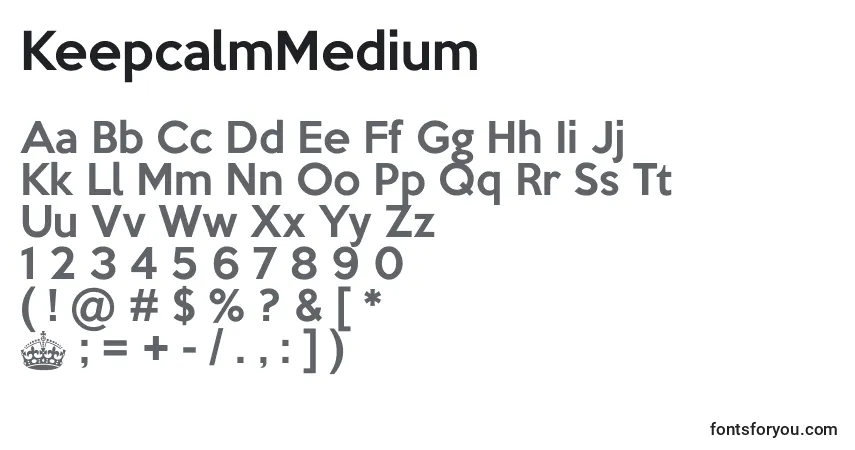 KeepcalmMedium-fontti – aakkoset, numerot, erikoismerkit