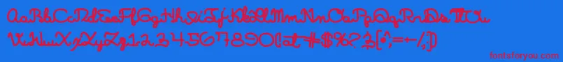 Learningmachine Font – Red Fonts on Blue Background