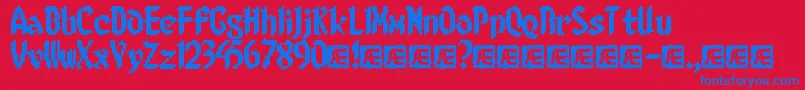 8bitlimr Font – Blue Fonts on Red Background