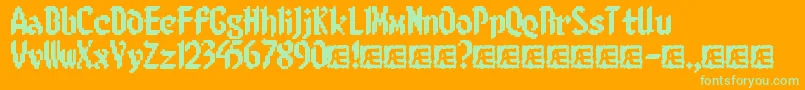 8bitlimr-Schriftart – Grüne Schriften auf orangefarbenem Hintergrund