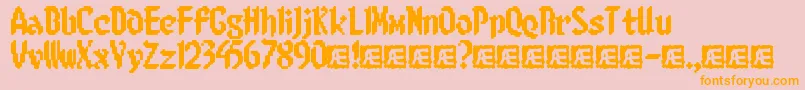 8bitlimr-Schriftart – Orangefarbene Schriften auf rosa Hintergrund